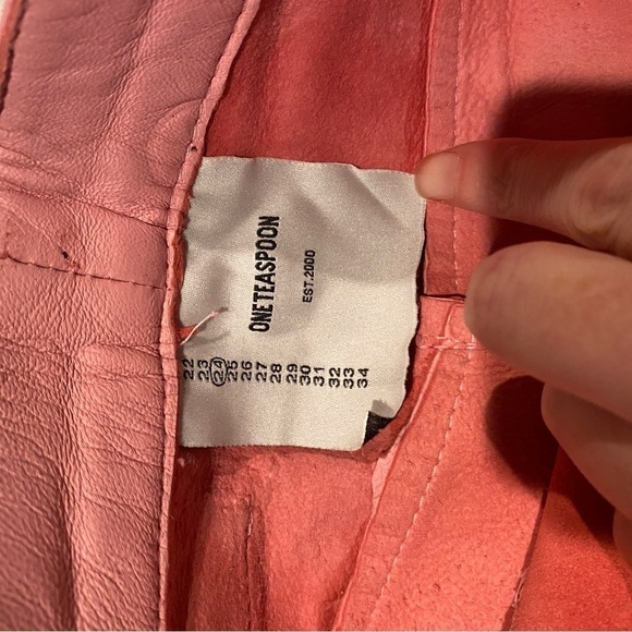 One Teaspoon Leather Streetwalker Shorts in pink - Picture 6 of 9